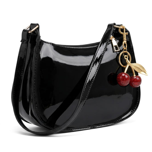 Sac Underarm Souple Pendentif Cerise – Femme
